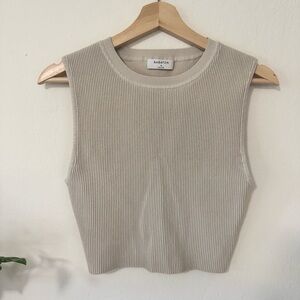 🤍 Aritzia Sculpt Knit Tank in Oatmeal / Matte Pearl 🤍